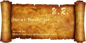 Ugrai Renáta névjegykártya